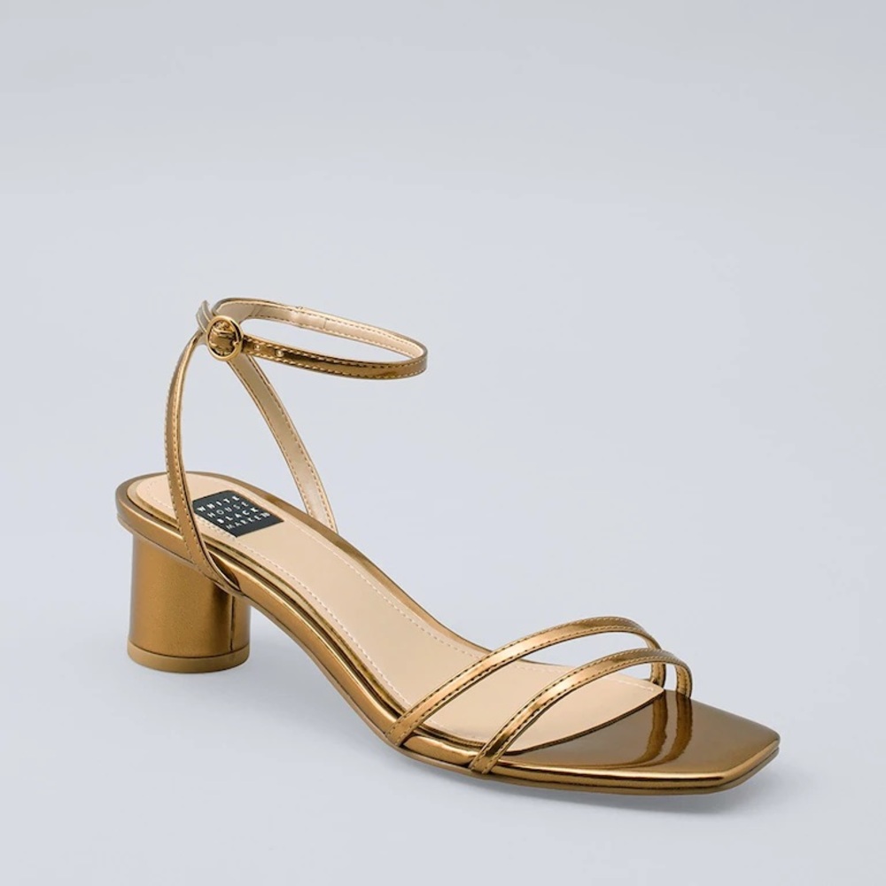 White House Black Market Bronze Strappy Sandal